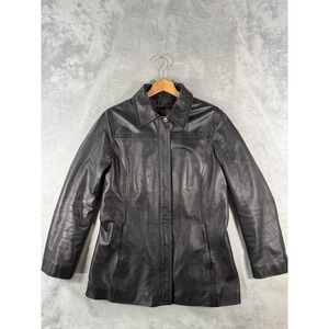 Coach Leather Jacket Womens Small Full Zip Leatherware Quilted Inside